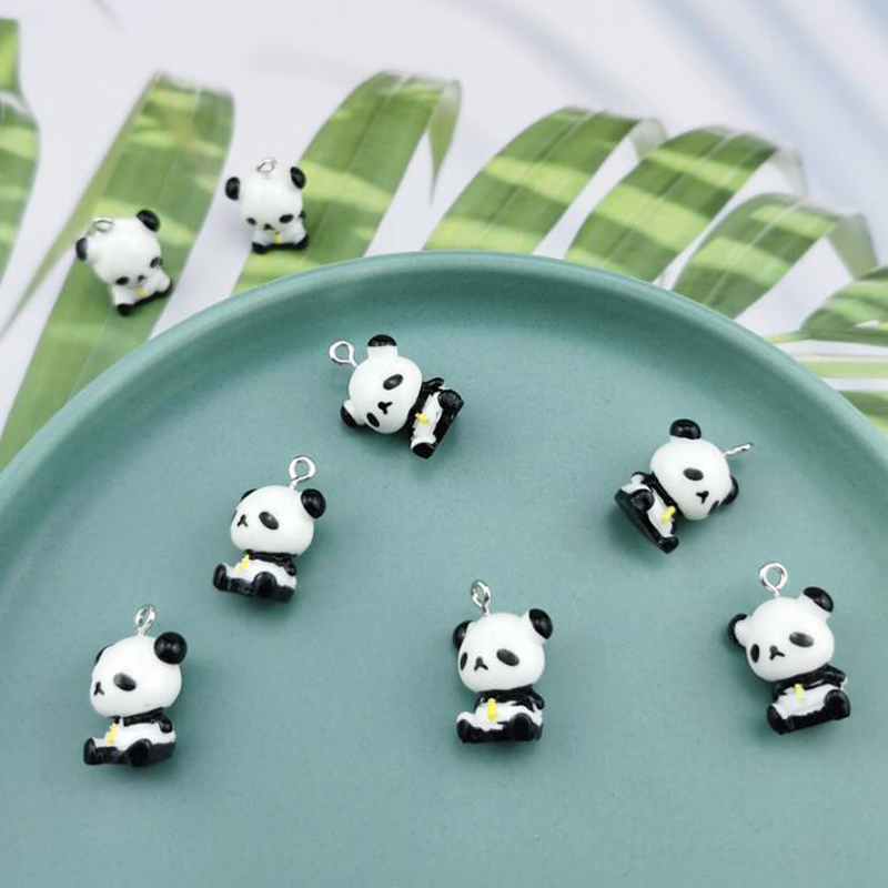 

JINGLANG Cute Three-dimensional Sitting Red Panda Charms DIY Resin Jewelry Earrings Keychain Material Accessories