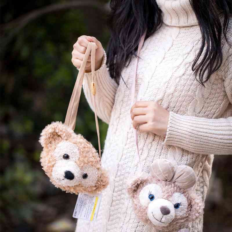 

Japanese single cartoon school hanging zero wallet / bear head cute couple card female messenger bag, Duffy