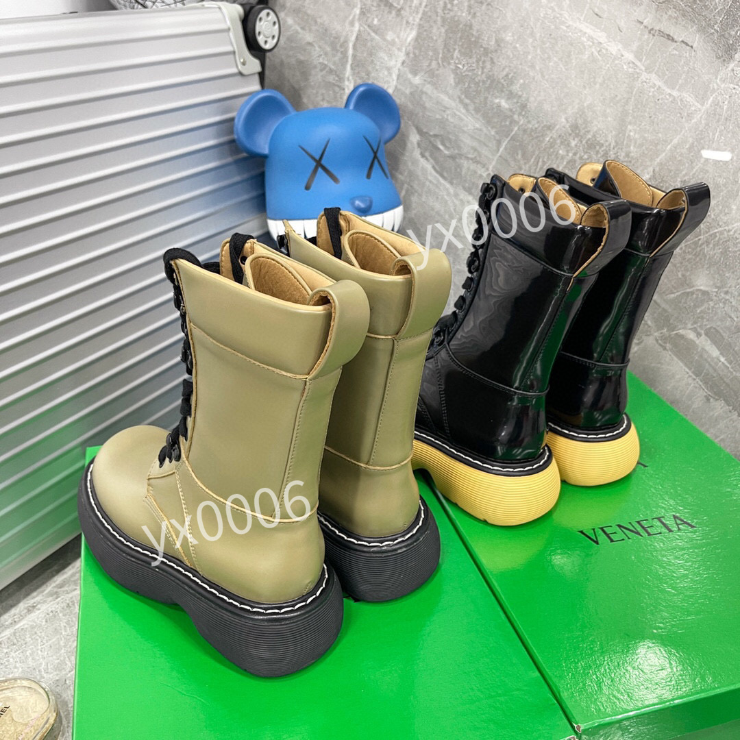 

2022 High quality Womens Designer 35-40 Boots Leather Martin Ankle Chaelsea Boot Fashion Non-slip Wave Colored Rubber Outsole Elastic Webbing Luxury yx211013, 02