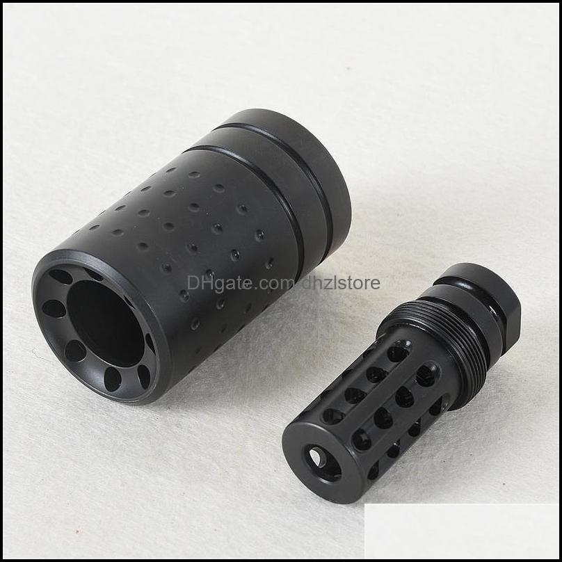 

Others Tactical Aessories Gear High Quality Steel Reducing Impact Muzzle Brake Cnc .223/5.56 1/2X28 Thread With Outer Sleeve Drop Delivery 2, Muzzle device