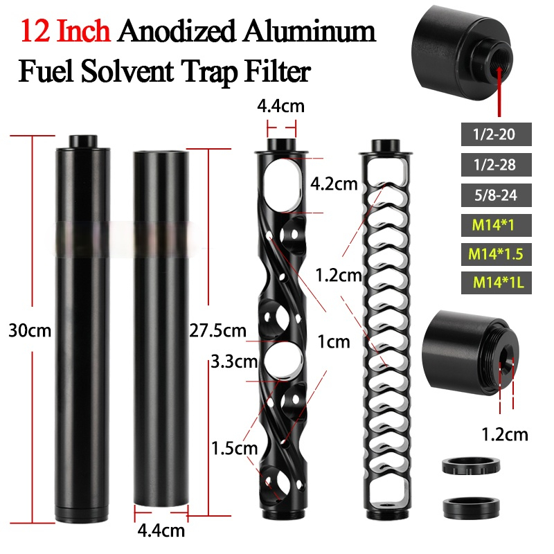 

Auto Aluminum 12" Extension Spiral 1/2x28 Car Fuel Solvent Trap Filter 5/8-24 For Napa 4003 Wix 24003 12x20