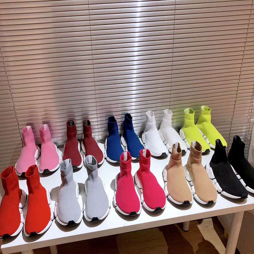 

Top Designer Couples runners trainers shoe Men Women Knitted Socks Shoes Fashion ladies Platform Sneakers man sneaker box large size 35-45, Ocean blue