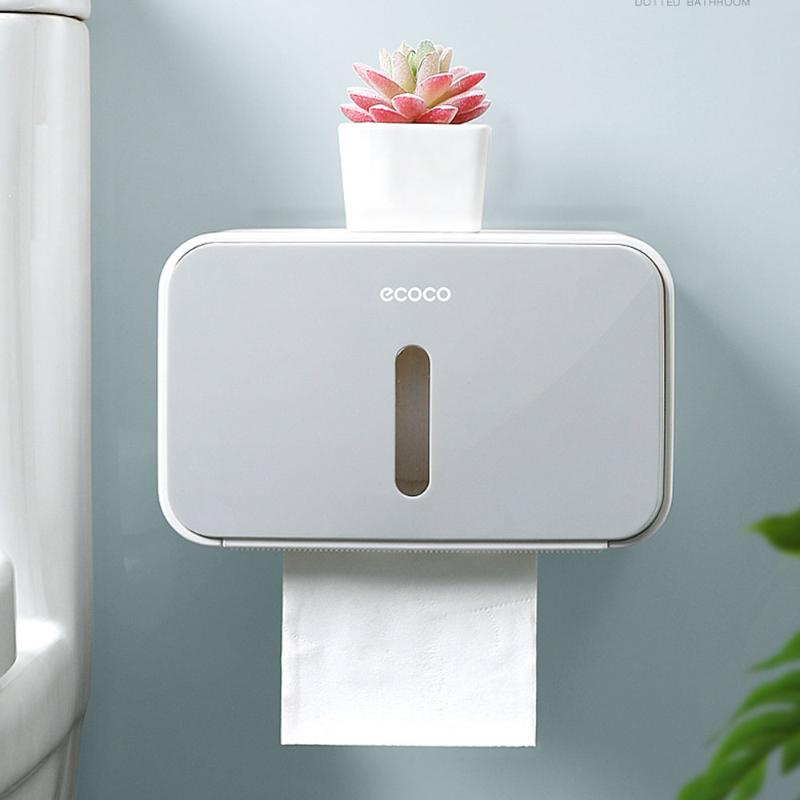 

Toilet Paper Holders Tissue Box Free Perforated Towel Wall-mounted Storage Creative Roll Tube Waterproof Double-layer Rack