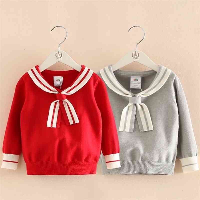 

Autumn Winter 2 3 4 6 8 10 12 Years Kids Children'S Clothing Preppy Style Knitted School Student Sweater For Baby Girl 210701, Red