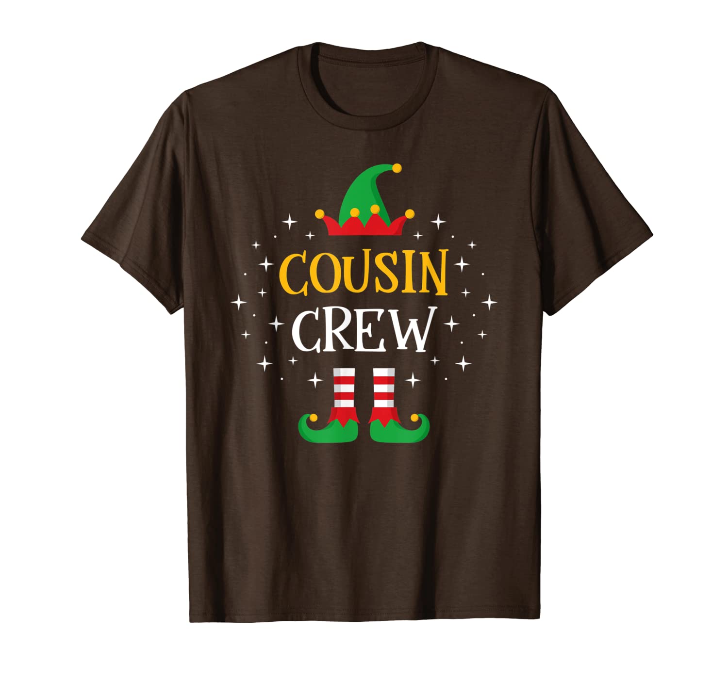 

cousin crew t shirt cute xmas elf party pajama pj matching t-shirt, White;black