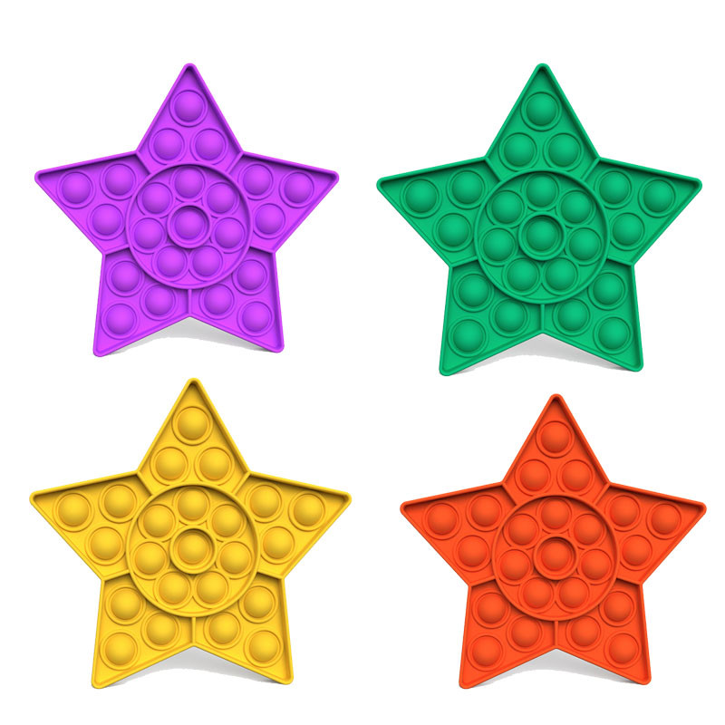 

Push Pop Bubble Fidget Home Toy Autism Special Needs Stress Reliever Star design Squeeze Sensory Toy for Kids Family