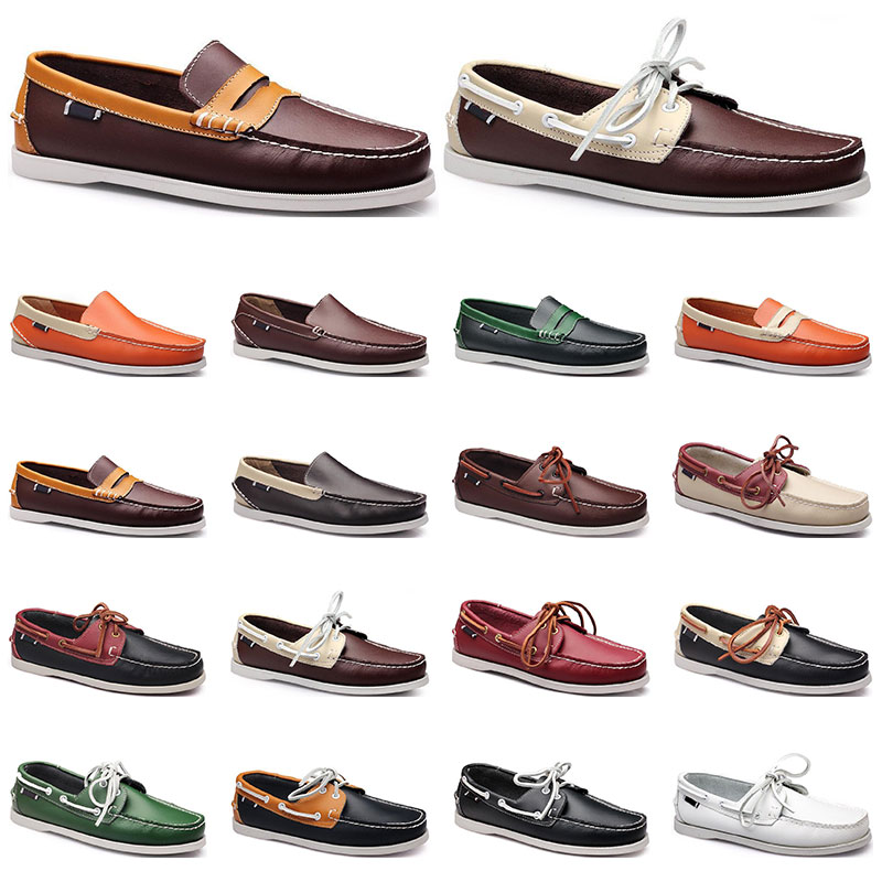 

Womens sneakers Sailing shoe mens casual leather shoes black white red green orange brown outdoor trainers size 38-45 seventy seven, 14