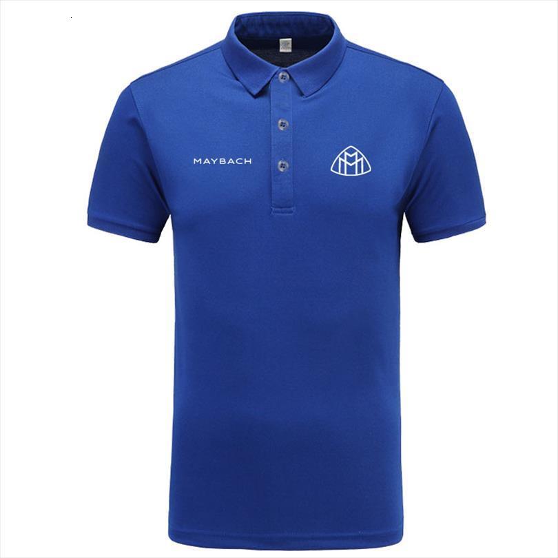 Maybach Logo Shirt Brand Clothes Men Polos Solid Color Shirts Casual Cotton Short Sleeve-image-712559970