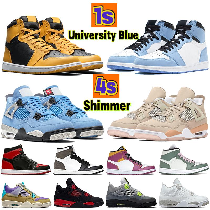 

Retro S 1 1s 4 4s Basketball Shoes University Blue white oreo Aurora heat reactive shimmer pollen patent bred dark mocha black cat men women Sneakers, 11