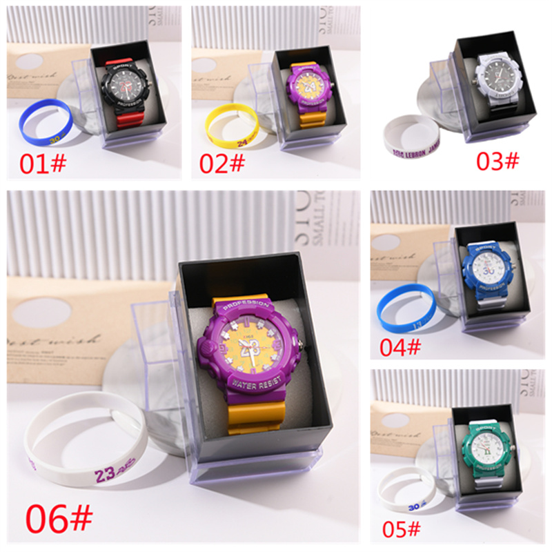 

2021 Boxed basketball star sports watch boys students cool fashion men's watches INS text create finger snap together table