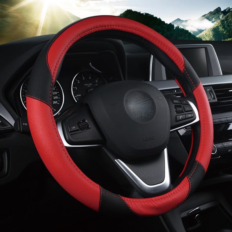 

Steering Wheel Covers Car Cover Four Seasons Universal Round Wear-resistant Full Leather Grip