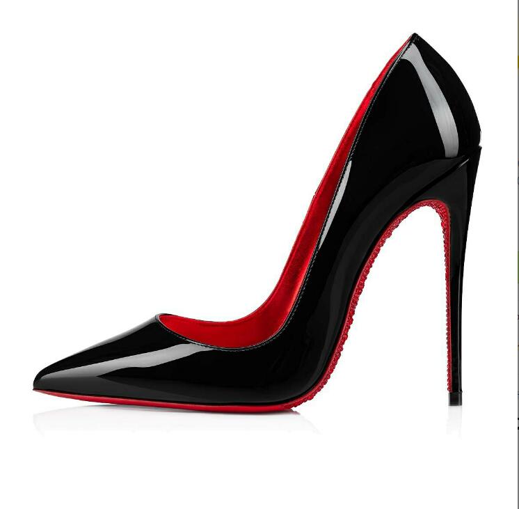 

Women sandal luxury design red bottom high heels shoes suolaloubiqueen Black Genuine Leather sexy pumps Sandals lady wedding party dress sneaker with box