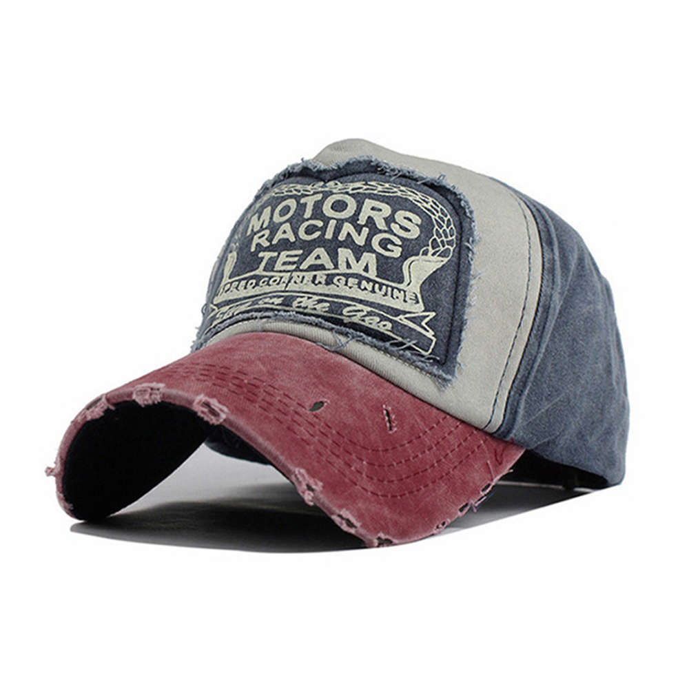

Korean classic patchwork color matching baseball cap coating motos fashion outdoor washing old sunshade hat, Blue;gray