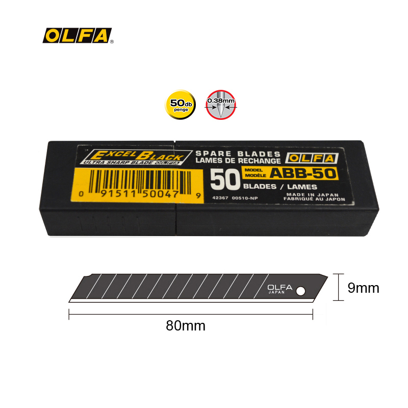 

OFA Europe imported from Japan ABB-50 back repacement bade 9mm sharper 50-piece back bade
