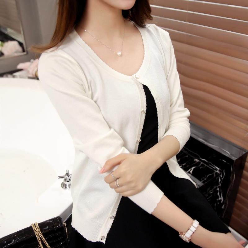 

Women's Sweaters OHCLOTHING 3075 - 2021 Korean Version Of The Spring And Summer Dress Sweater Cardigan