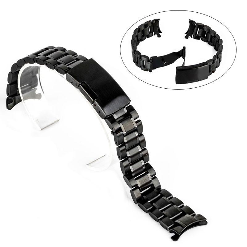

Watch Bands Unisex Watchband Black Solid Bracelet Sports Wristband Fashion Casual Stainless Steel Strap18/22mm