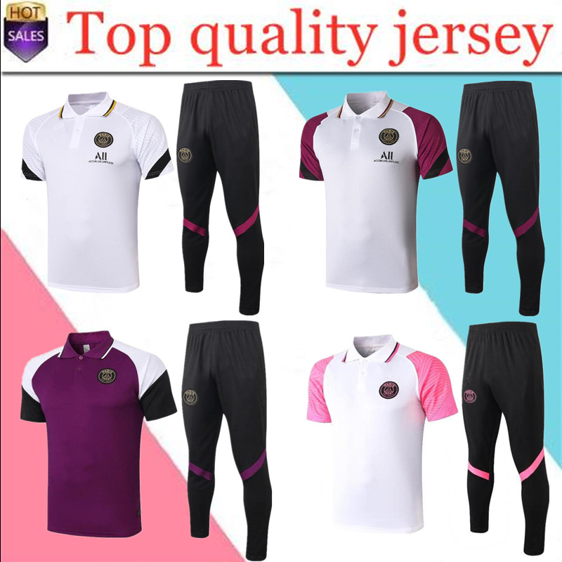 

Paris POLO suit 21 22 short sleeve tracksuit soccer shirt with pants training jogging football uniforms, Black