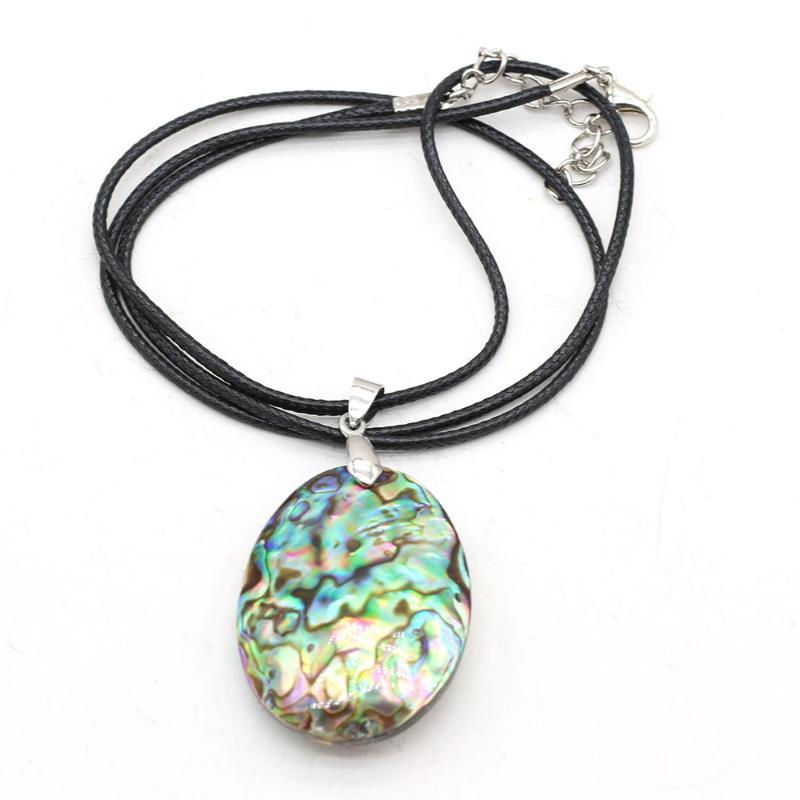 

Pendant Necklaces Fashion Unisex Necklace High Quality Natural Abalone Shell For Men Women Charms Jewelry Gifts 28x40 Mm