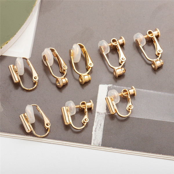 

Converter Clip on earrings Silver Gold open Hoop for diy Studs Pierced ear rings women men fashion jewelry will and sandy gift