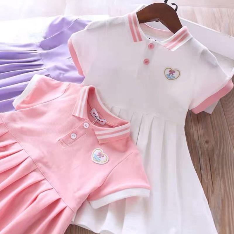 

Girl's Dresses Girls Dress Fashion Summer Long Sweatshirts Ruched Stripe T-Shirt For 2-6 Years Old Kids Toddler Clothes, Red;yellow