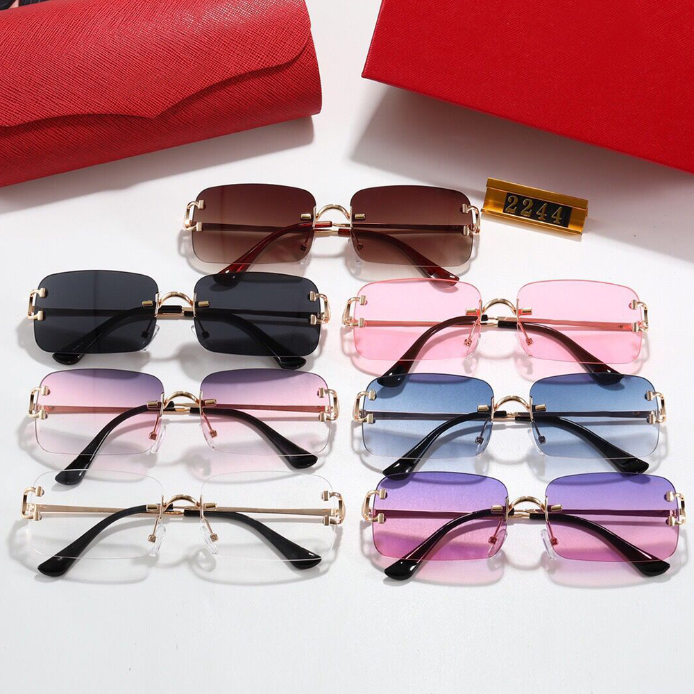 

Luxury Designer Men Women Sunglasses Gradient Lens Fashion UV400 Alloy Frame Sun glasses Vintage Eyewear with Box, White;black