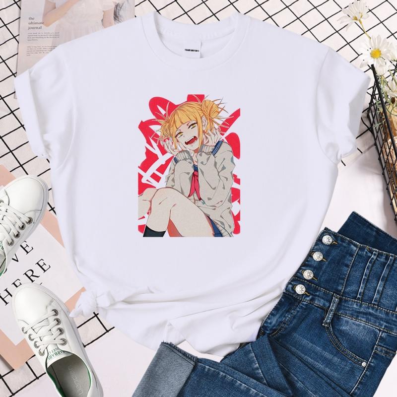 

Women' T-Shirt Camiseta Feminina Estampa Cômica Kawaii, De Manga Curta Para Mulheres, Estilo Harajuku, Black
