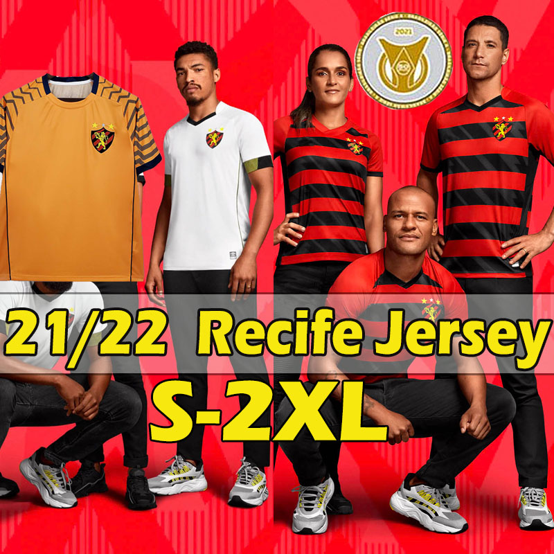 

21/22 Sport Club do Recife soccer jerseys man women shirts HERNANE MAIDANA THIAGO NEVES football jersey camisa de Leao home Red black stripes Away white sports wear, 21 22 home