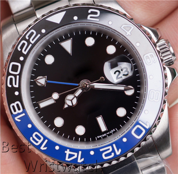 

Master Batmen Watches GMT Black Blue Ceramic Bezel Mens Clasp Strap Automatic Movement Watch luminous Wristwatch Chrono Chronograph UK US Montre, Slivery;brown