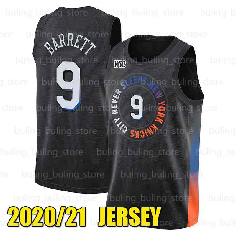 

9 RJ Barrett Jersey Black City 2020/21 Swingman Basketball Jerseys 4 Derrick Rose 30 Julius Randle 33 Patrick Ewing New Edition York Kni, Black;red