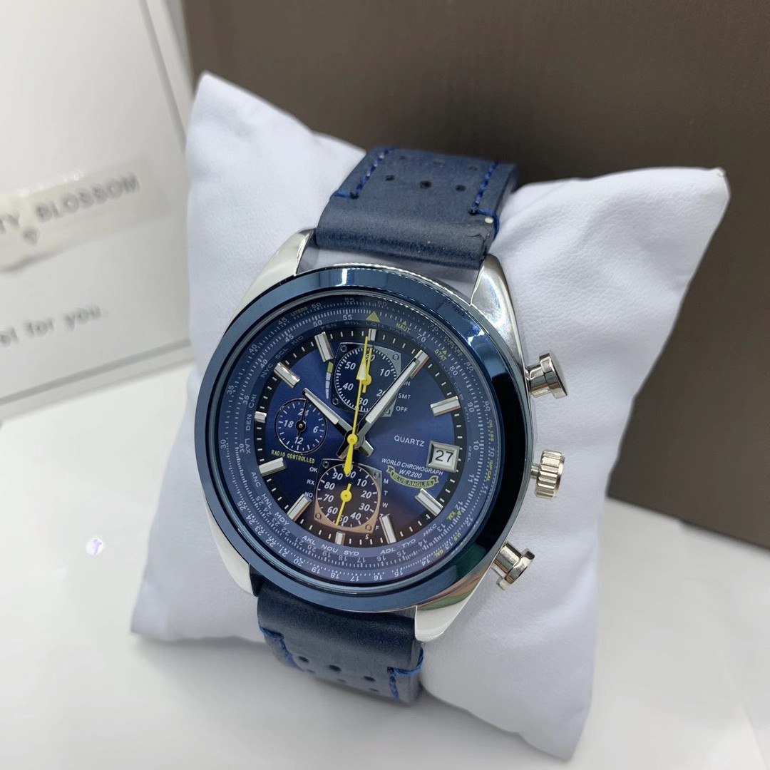 

2022 high quality Men Luxury Watches Full function of six needles Mens quartz Watch CITIZ brand clock Fashion Round shape Casual Style