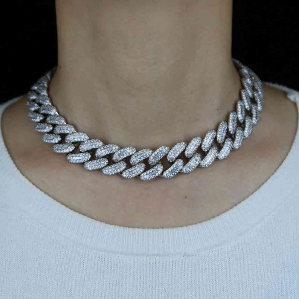 

New Heavy 20MM Cubann Chain Necklace Iced Out Full Cubic Zirconia With Spring Clasp Hip Hop Personalised Jewelry Gift For Women X0509