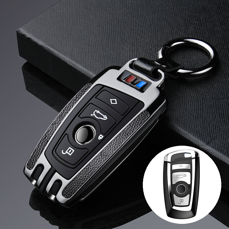 

Genuine leather paste zinc alloy car key case cover for BMW E30 E34 E36 E39 E46 F10 F11 F31 G30 X1 F48 X3 X4 X5 M1 M2 M3 E90, Sky blue