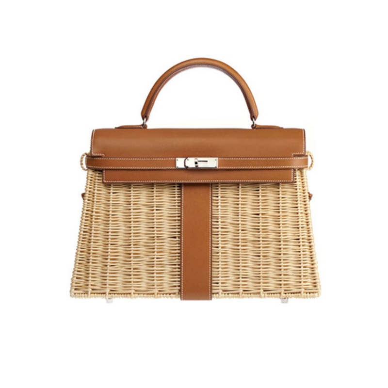 

Genuine Leather handmadehandbag female messenger rattan straw woven bag large-capacity weaving bag fashion spring and summer
