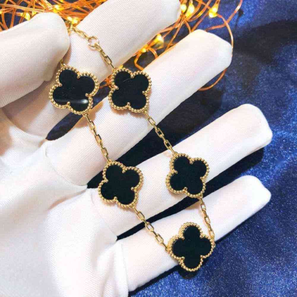 

Classic Fashion 4 Leaf Clover Charm Bracelets Bangle Chain 18K Gold Agate Shell Mother-of-Pearl for Women&Girls link008