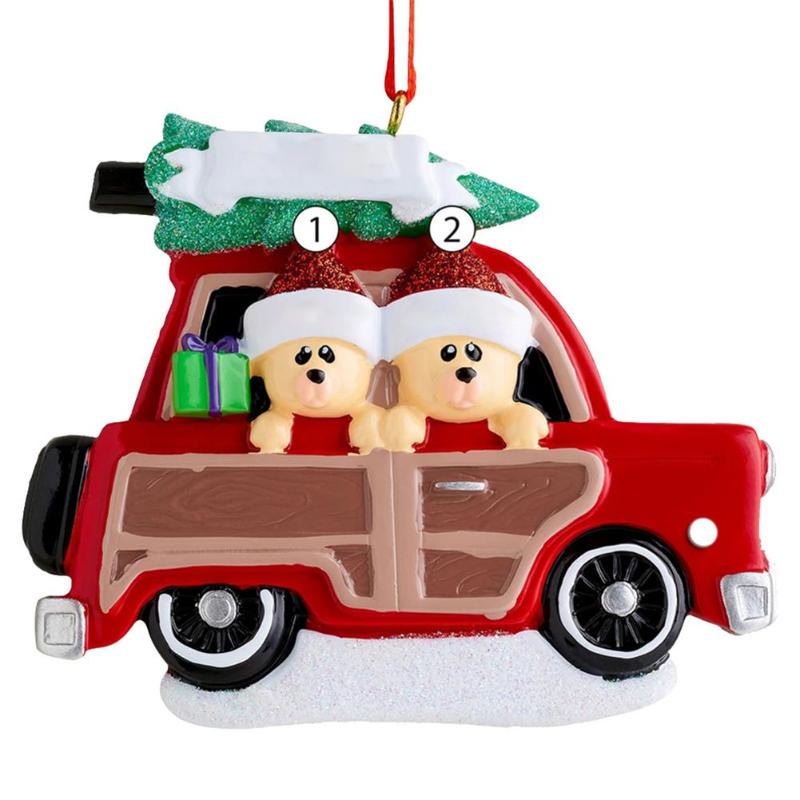 

Christmas Decorations Personalized Souvenir Family DIY Name Blessings Resin Snowman Creative Car Shape Pendant For Tree Office Window