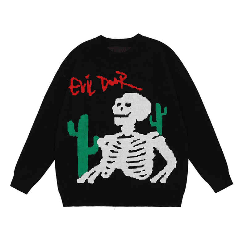 

men's sweaters suÃ©ter masculino de malha, hip hop, vintage, senho animado, esqueleto, estampa, outono, casual, pulÃ´ver, preto, casal, s, White;black