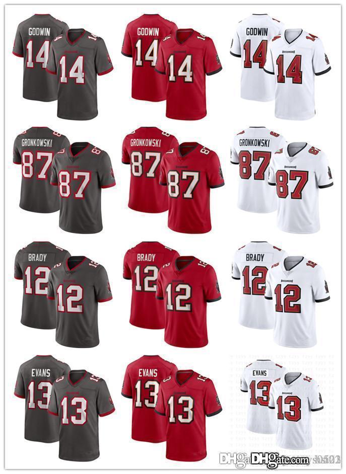 

Men women Tampa Bay Buccaneers 12 Tom Brady 45 Devin White 87 Rob Gronkowski 14 Chris Godwin 13 Mike Evans Football Jerseys, Black;red