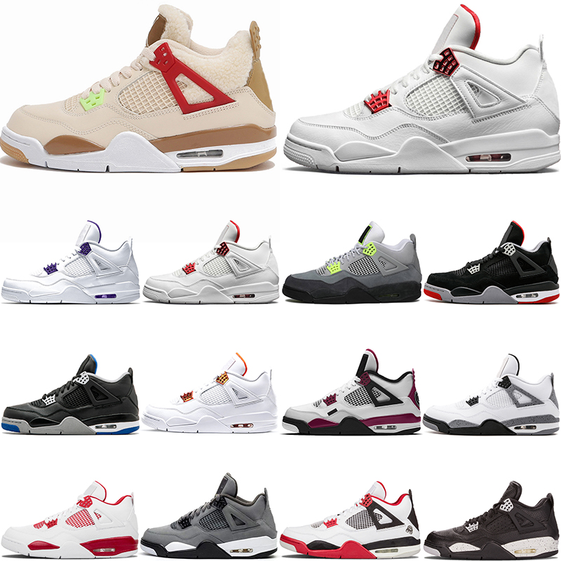 

new 4s men basketball shoes Where The Wild Things Are Black Cat court purple University Red Pine Green Pure Money Travis outdoor trainers sneakers, Fire red