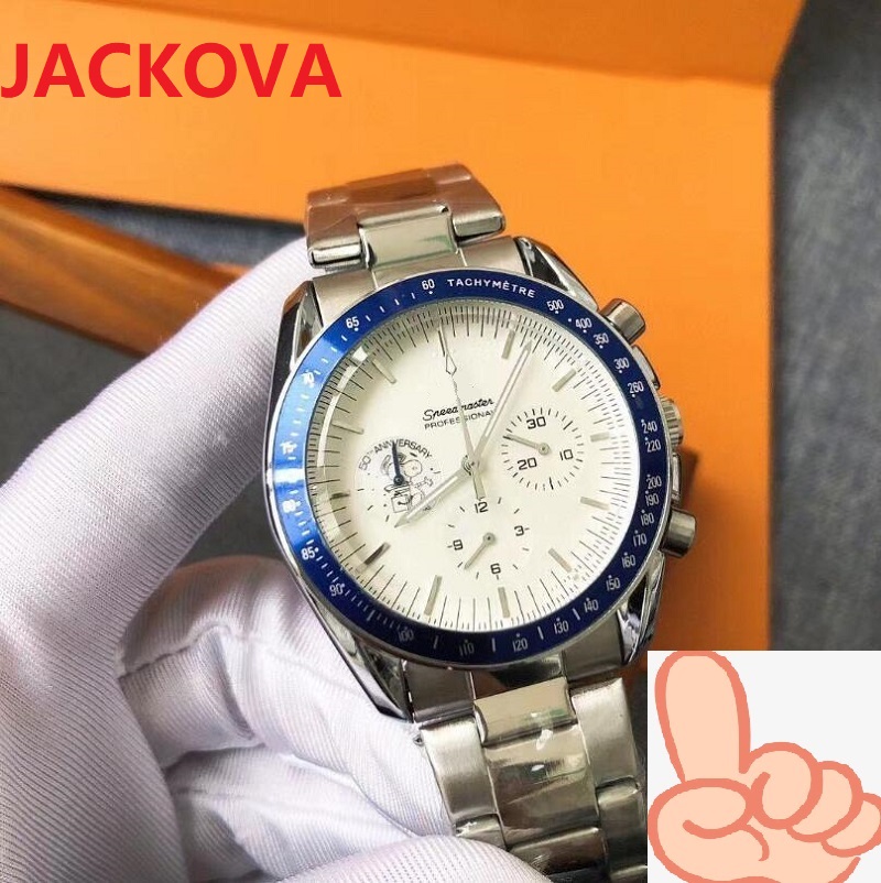 

50th annversary mens full functional quartz watches 42mm ceramic stainless steel watch waterproof Sapphire super luminous wristwatch all sub dial working, As pic