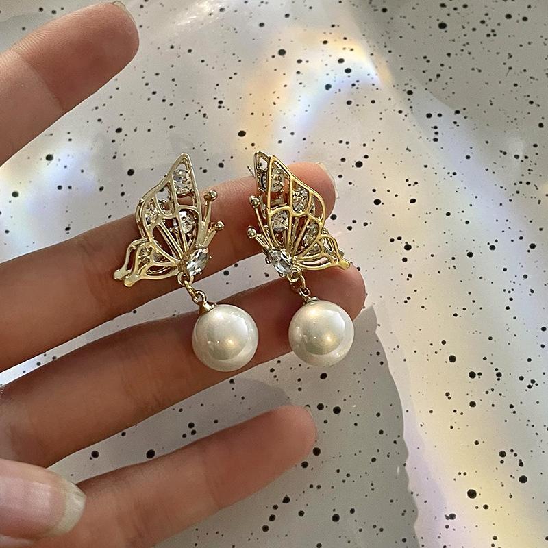 

Dangle & Chandelier 2021 Arrival Fashion Drop Earrings Pearl Classic Bowknot Women Simple Elegant Trendy Female Jewelry, Silver