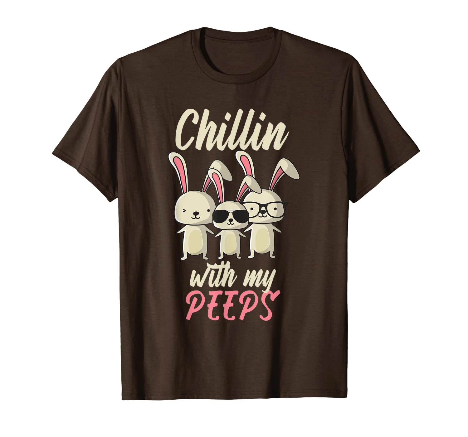 

chillin' with my peeps funny easter bunny rabbit t-shirt, White;black
