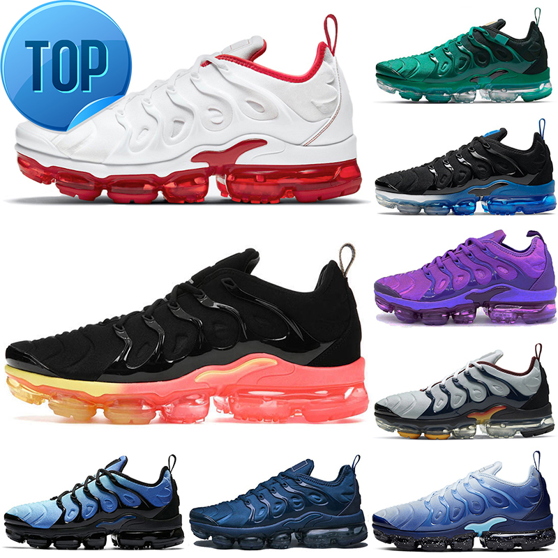 

wholesale tn plus running shoes for men women Triple Black White Cherry Fresh Atlanta Hyper Blue 035 Bred Pure Platinum mens trainers sport