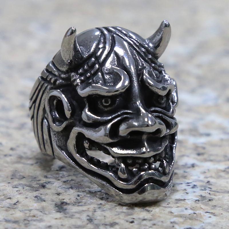 

Cluster Rings Domineering Skull Ring Men 316L Stainless Steel Punk Motor Biker Ghost Male Heavy Gothic Jewelry