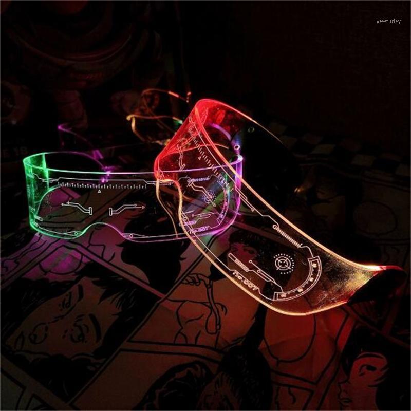 

Party Decoration LED Visor Glasses Colorful Combination Of Dual 7 Color Light Source Difference Luminous Up Eyeglasses Xmas Supplie