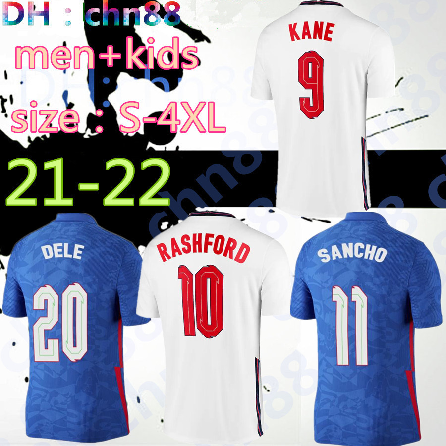 

2021 2022 soccer jersey KANE STERLING RASHFORD SANCHO HENDERSON BARKLEY MAGUIRE 20 21 22 national football shirts men + kids kit sets uniforms, Kids away