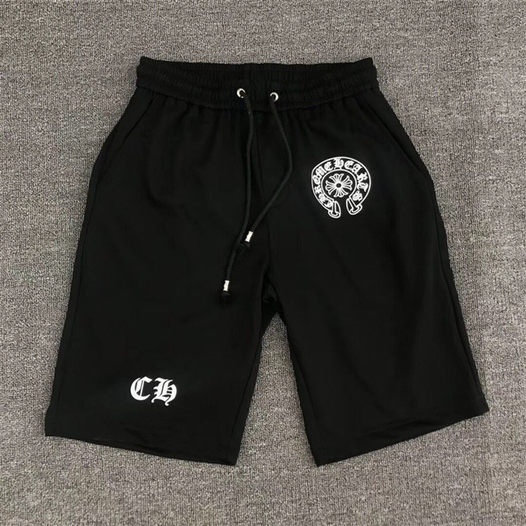 

hearts Trendy chrome crosin horseshoe cross print casual men's and women's Beach Sports Shorts, White;black