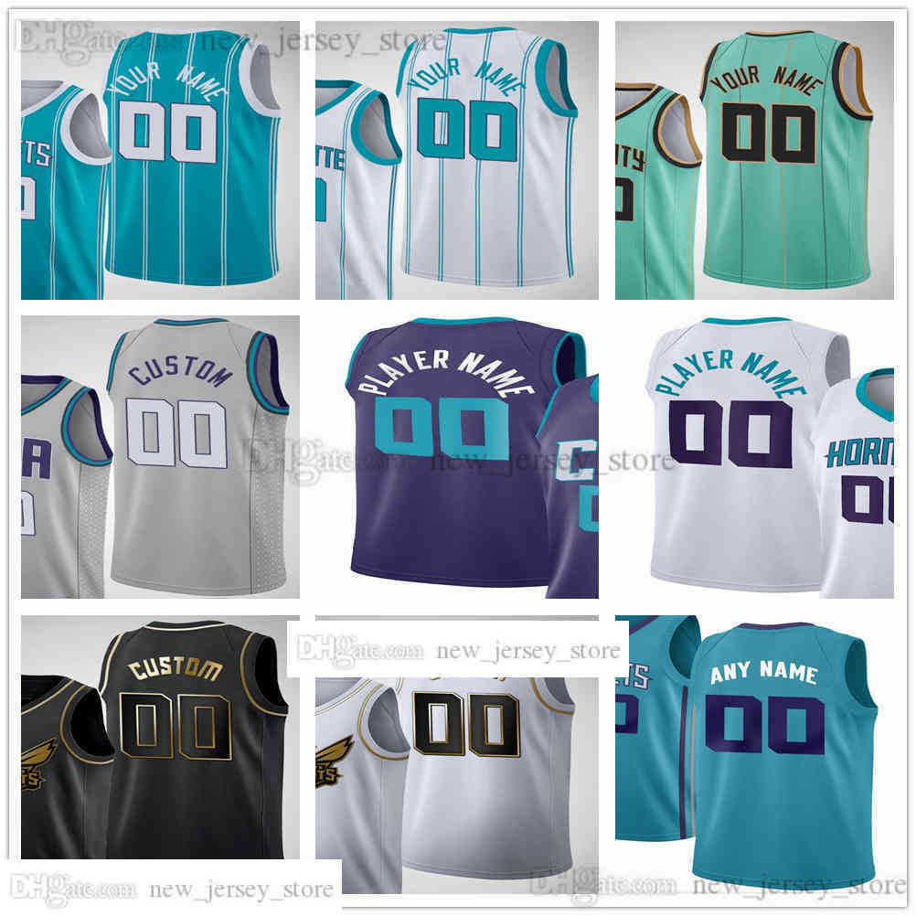 

Custom 2021 Printed Basketball Jerseys 2 LaMelo 20 Gordon Ball Hayward 3 Terry 1 Malik Rozier III Monk Miles 0 Bridges Jersey