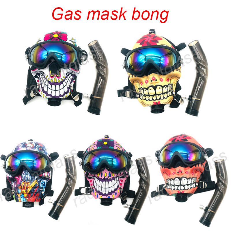 

Cloth Gas Mask With Acrylic Bong Water Pipes Tobacco hookah tube Oil Rig shisha smoking accessory individual bag packing