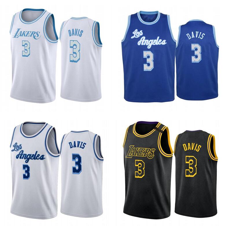 

Men basketball jerseys Los Angeles Lakers 3 Anthony Davis yellow white 20 21 sleeveless Jersey and shorts, Black;red