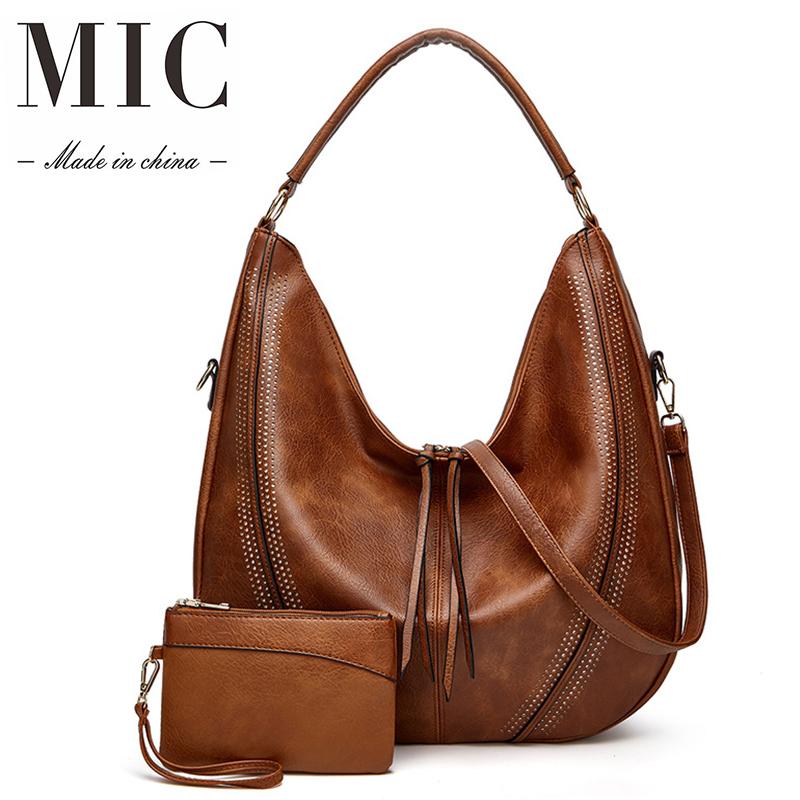 

Evening Bags 2/PCS Picture-mother Bag Female Style European And American Classic Retro Solid Color Single Shoulder Large-capacity